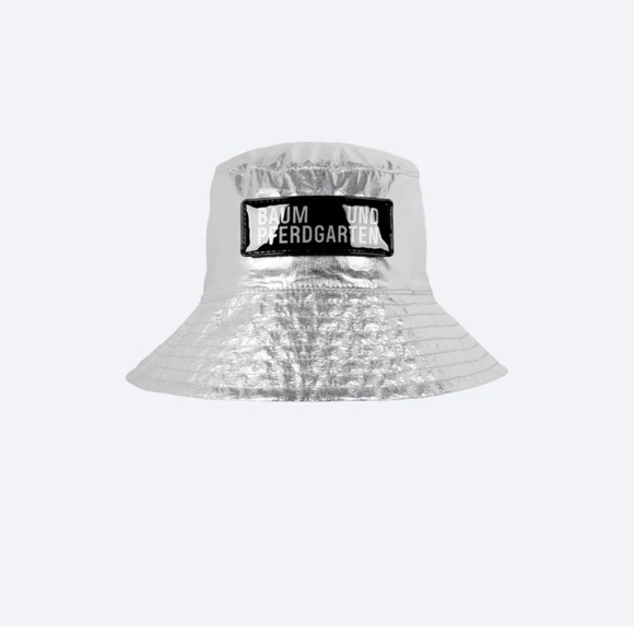Silver Metallic Kids Bucket Hat with Logo Patch